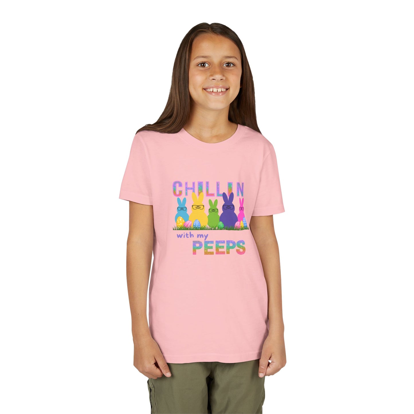 Chillin' with My Peeps YOUTH Short Sleeve Tee - Fun Easter Bunny Design for Kids