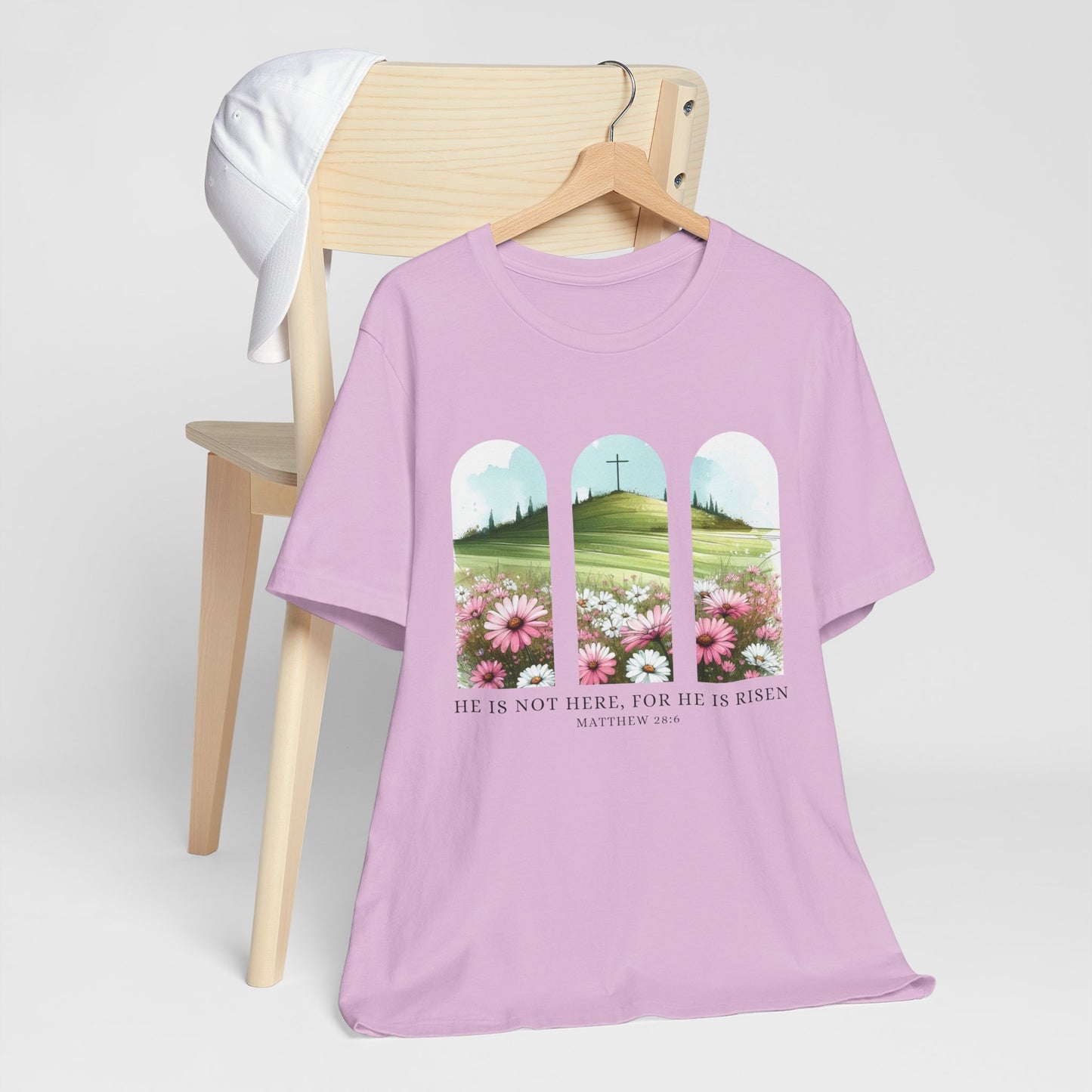 Inspirational Easter Tee - "He is Risen" - Unisex Jersey Short Sleeve T-Shirt