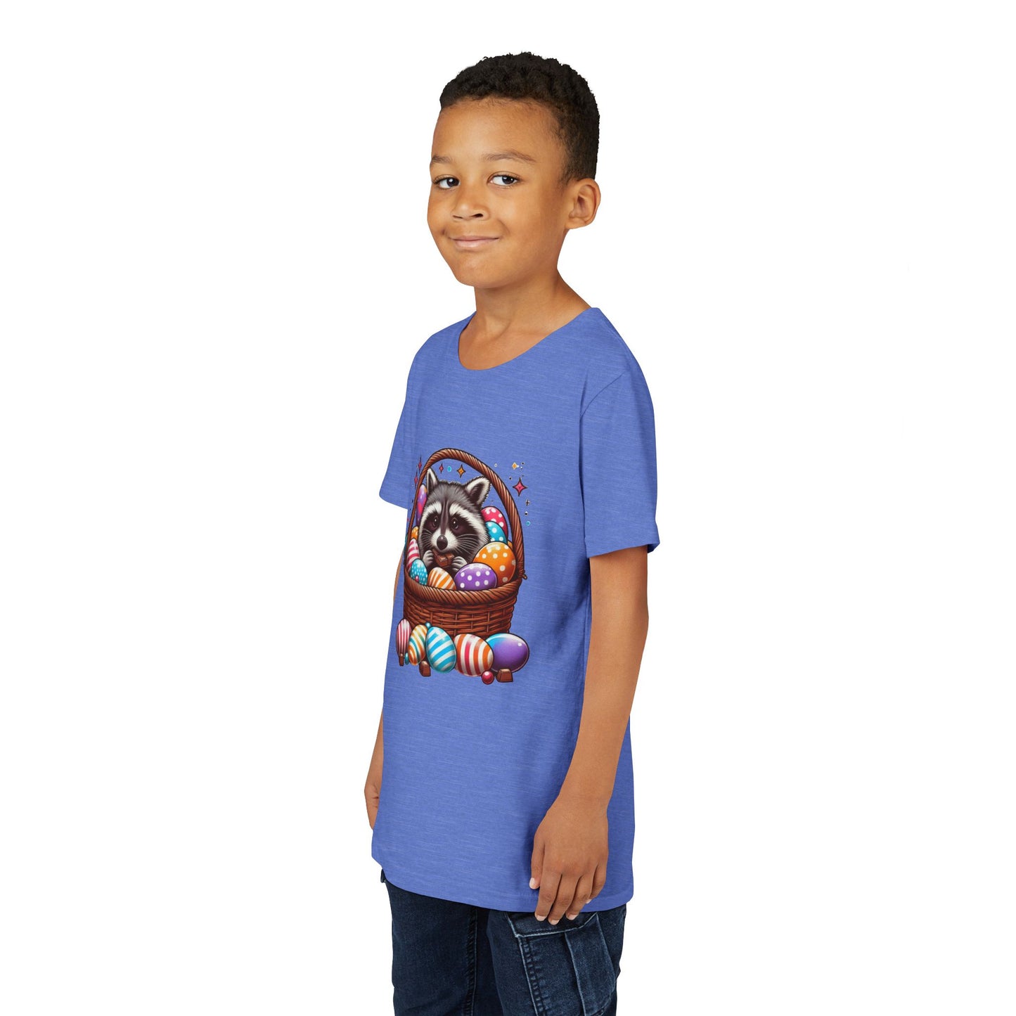 Cute Raccoon Easter Basket YOUTH Short Sleeve Tee
