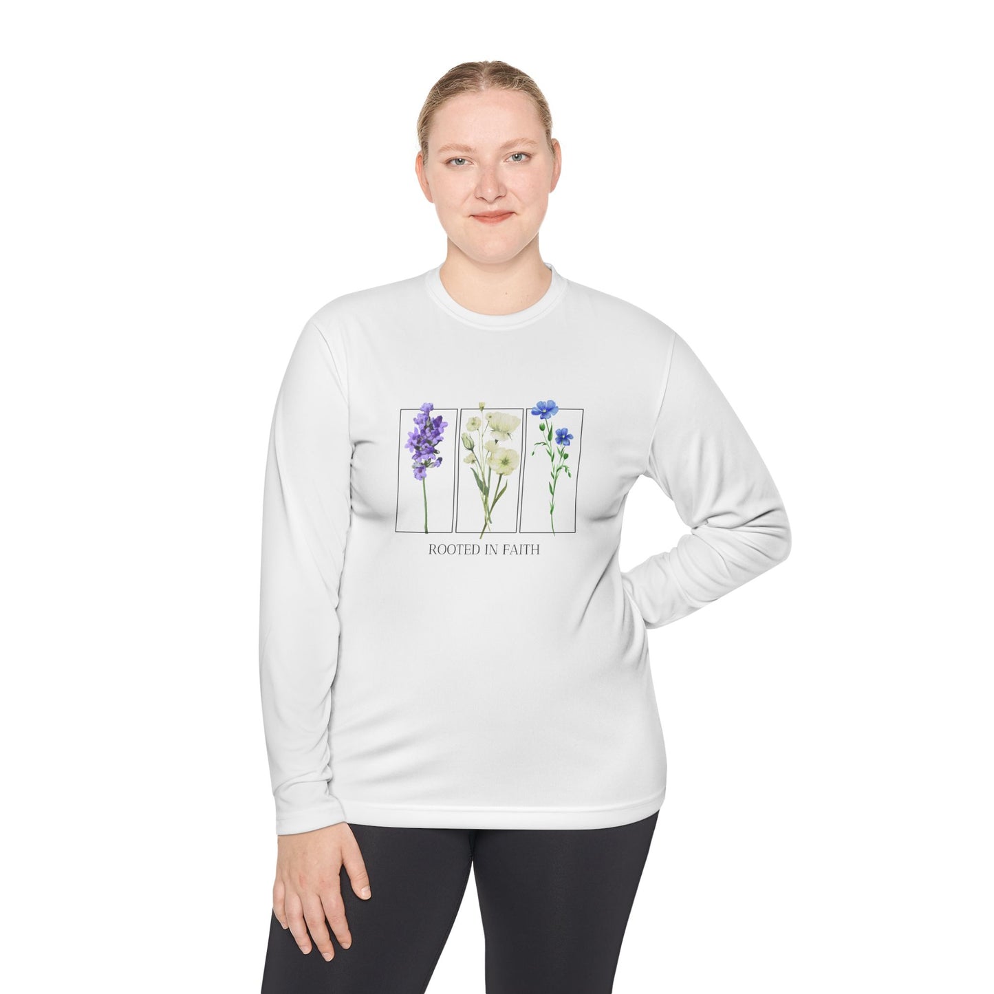 Rooted in Faith Flowers Long Sleeve Tee
