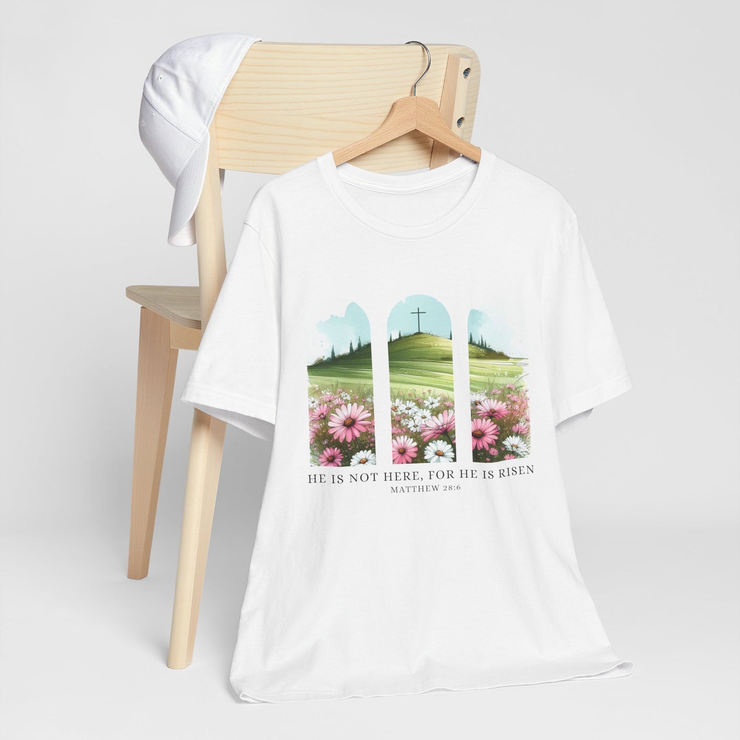 Inspirational Easter Tee - "He is Risen" - Unisex Jersey Short Sleeve T-Shirt