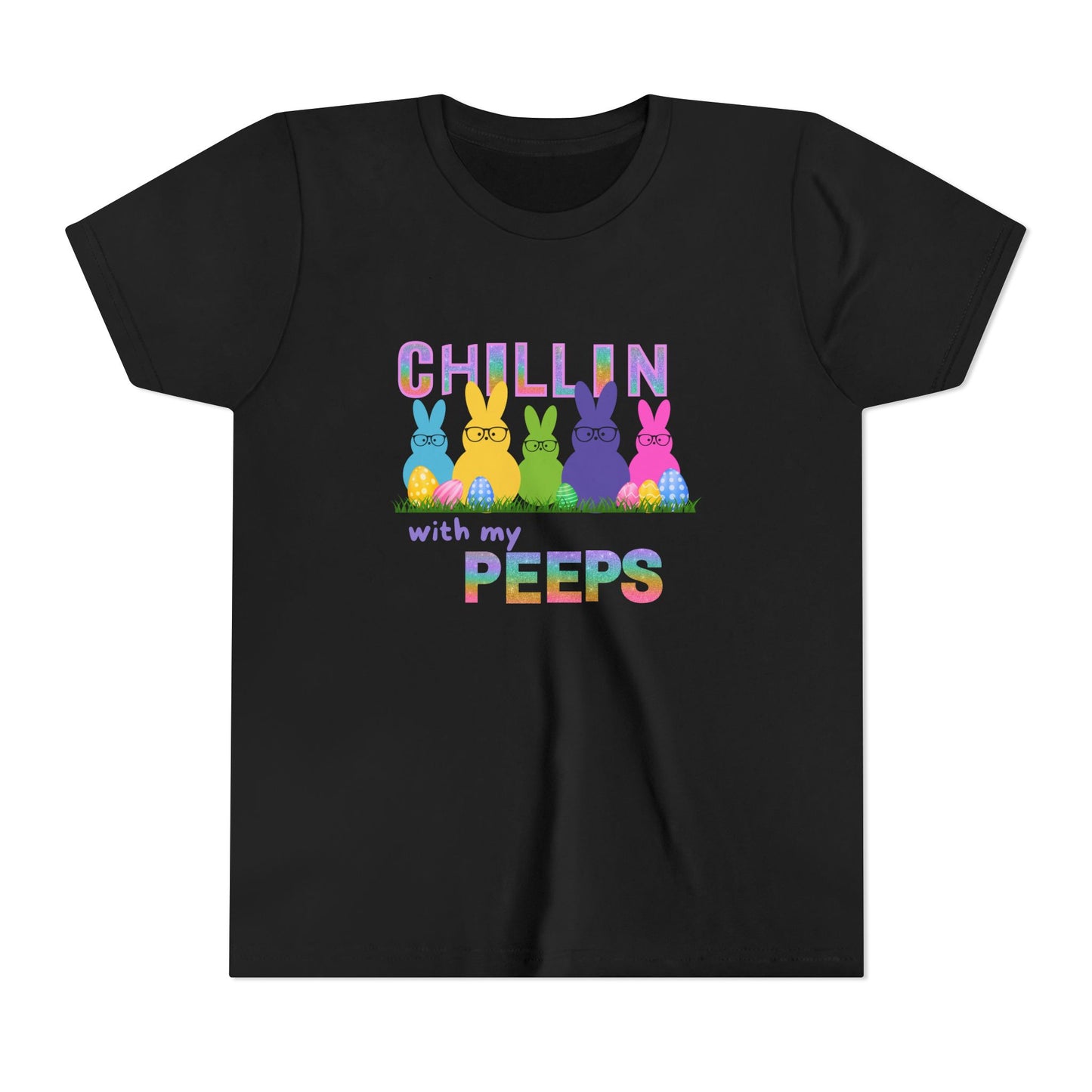 Chillin' with My Peeps YOUTH Short Sleeve Tee - Fun Easter Bunny Design for Kids
