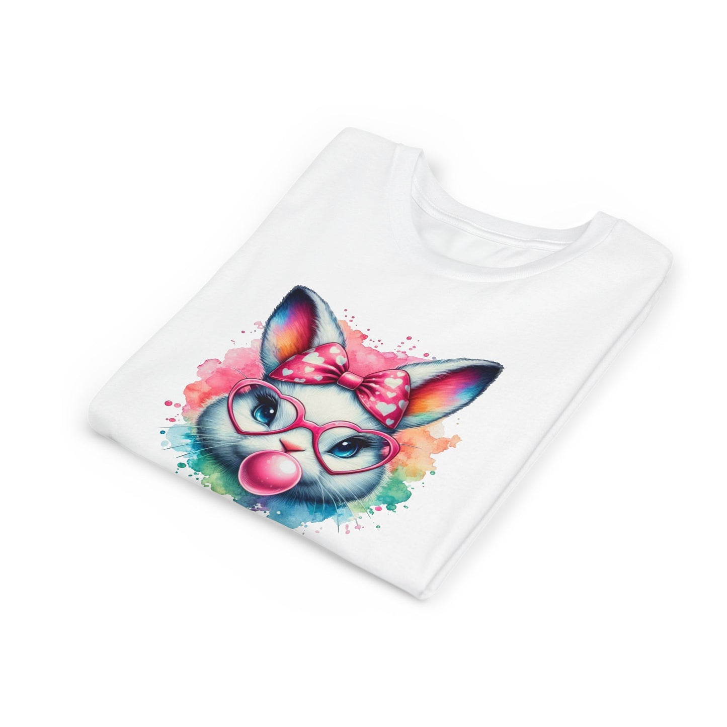 Cute Bunny Graphic YOUTH Short Sleeve Tee