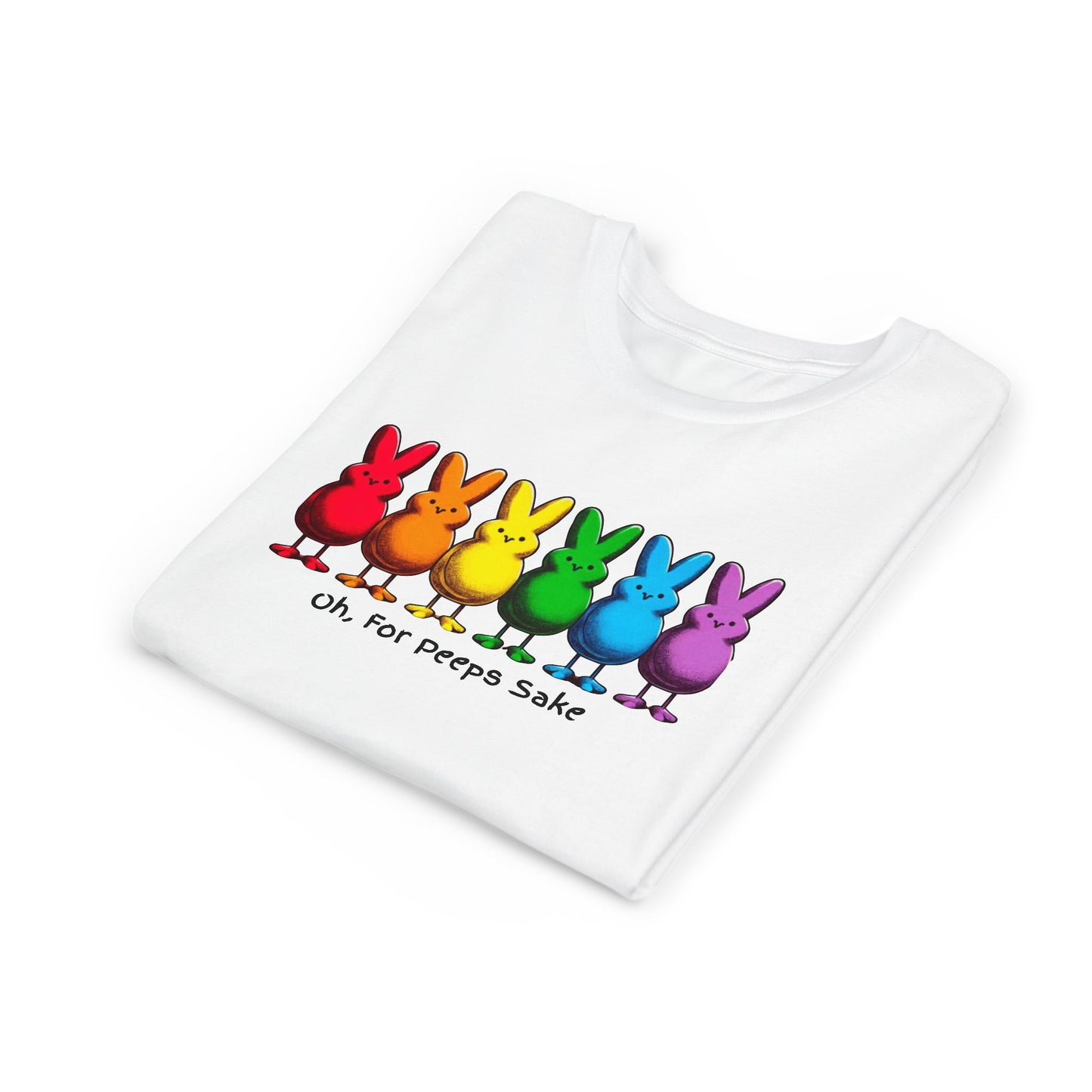 Kids Easter Bunny Tee - "Oh, For Peeps Sake" YOUTH Short Sleeve Shirt