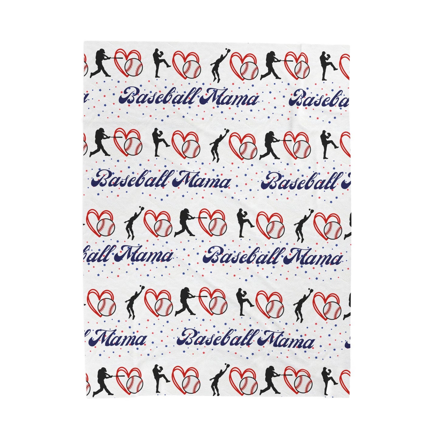 Velveteen Plush Blanket - Cozy Baseball Mama
