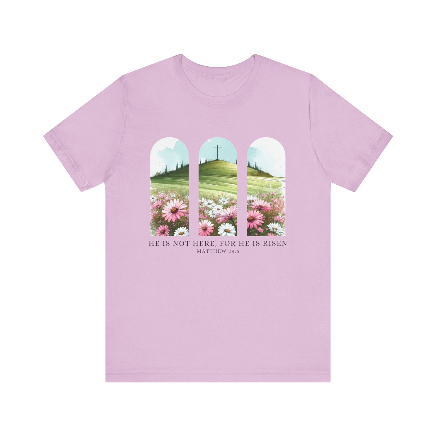 Inspirational Easter Tee - "He is Risen" - Unisex Jersey Short Sleeve T-Shirt