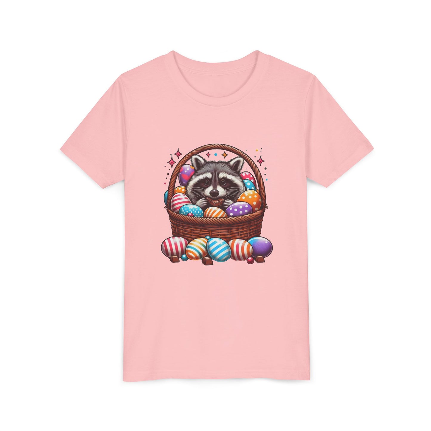 Cute Raccoon Easter Basket YOUTH Short Sleeve Tee
