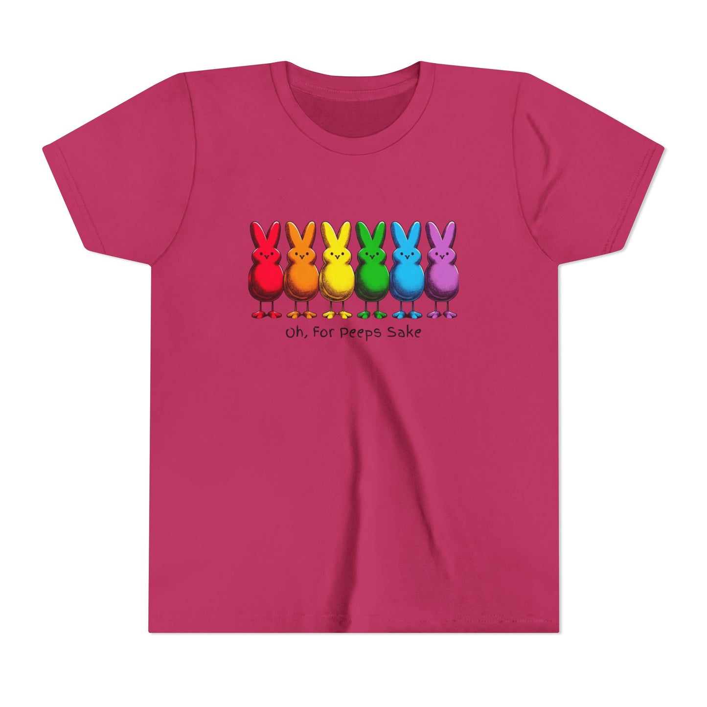 Kids Easter Bunny Tee - "Oh, For Peeps Sake" YOUTH Short Sleeve Shirt
