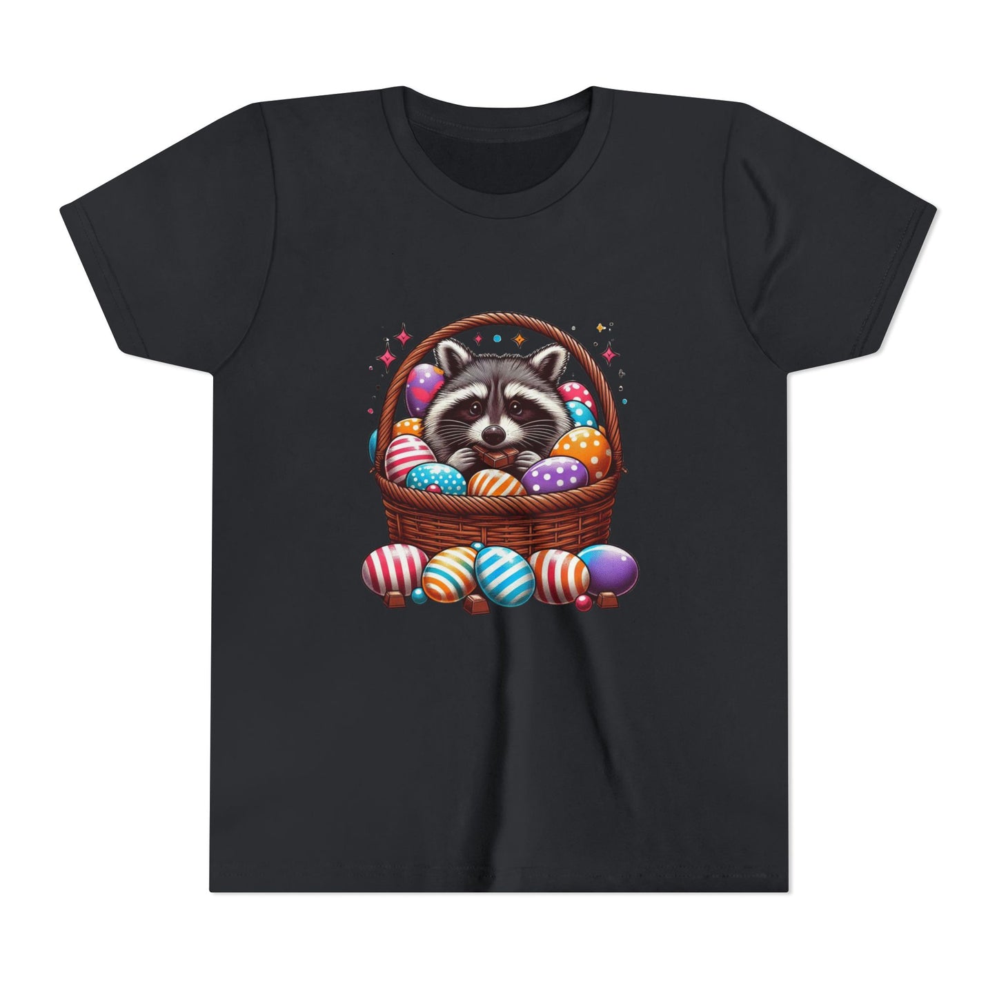 Cute Raccoon Easter Basket YOUTH Short Sleeve Tee