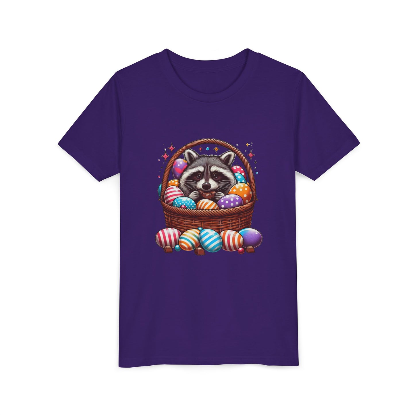 Cute Raccoon Easter Basket YOUTH Short Sleeve Tee
