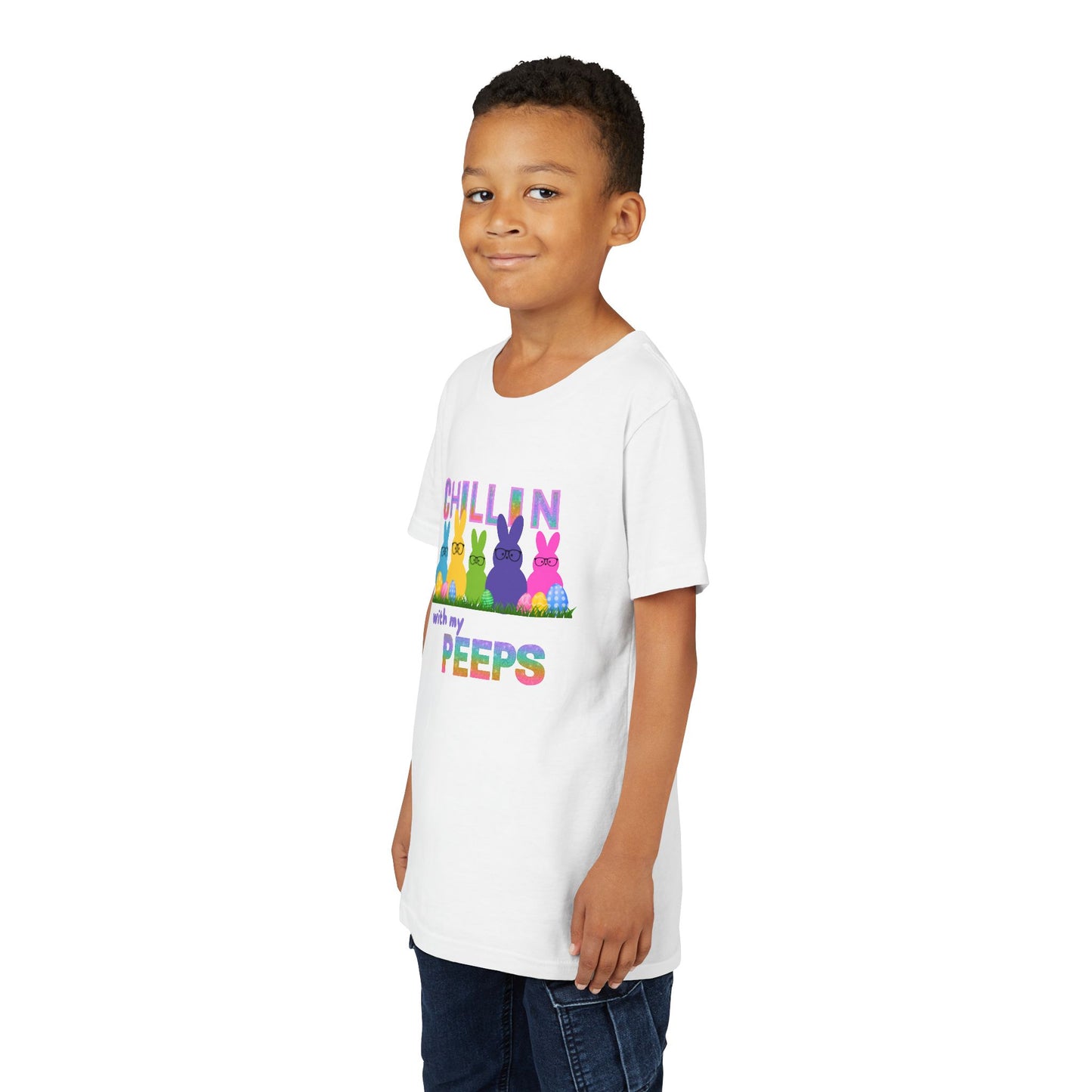 Chillin' with My Peeps YOUTH Short Sleeve Tee - Fun Easter Bunny Design for Kids