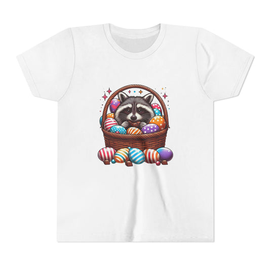 Cute Raccoon Easter Basket YOUTH Short Sleeve Tee