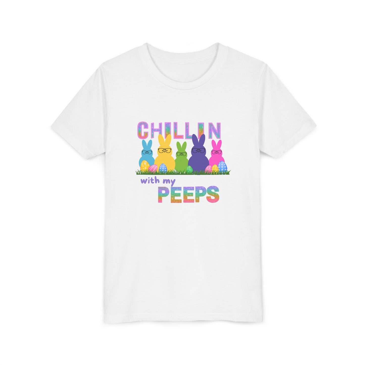 Chillin' with My Peeps YOUTH Short Sleeve Tee - Fun Easter Bunny Design for Kids