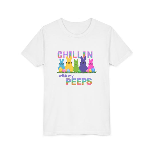 Chillin' with My Peeps YOUTH Short Sleeve Tee - Fun Easter Bunny Design for Kids
