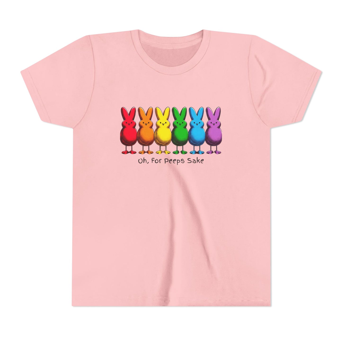Kids Easter Bunny Tee - "Oh, For Peeps Sake" YOUTH Short Sleeve Shirt