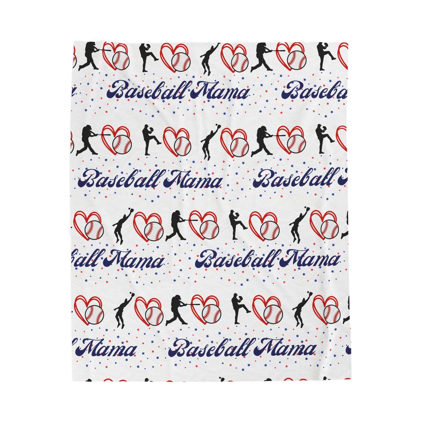 Velveteen Plush Blanket - Cozy Baseball Mama