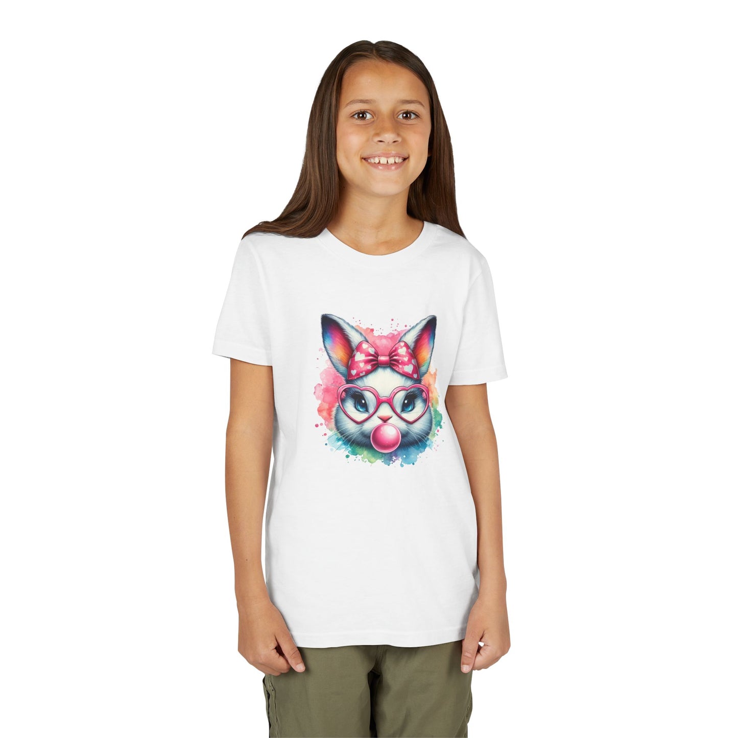 Cute Bunny Graphic YOUTH Short Sleeve Tee