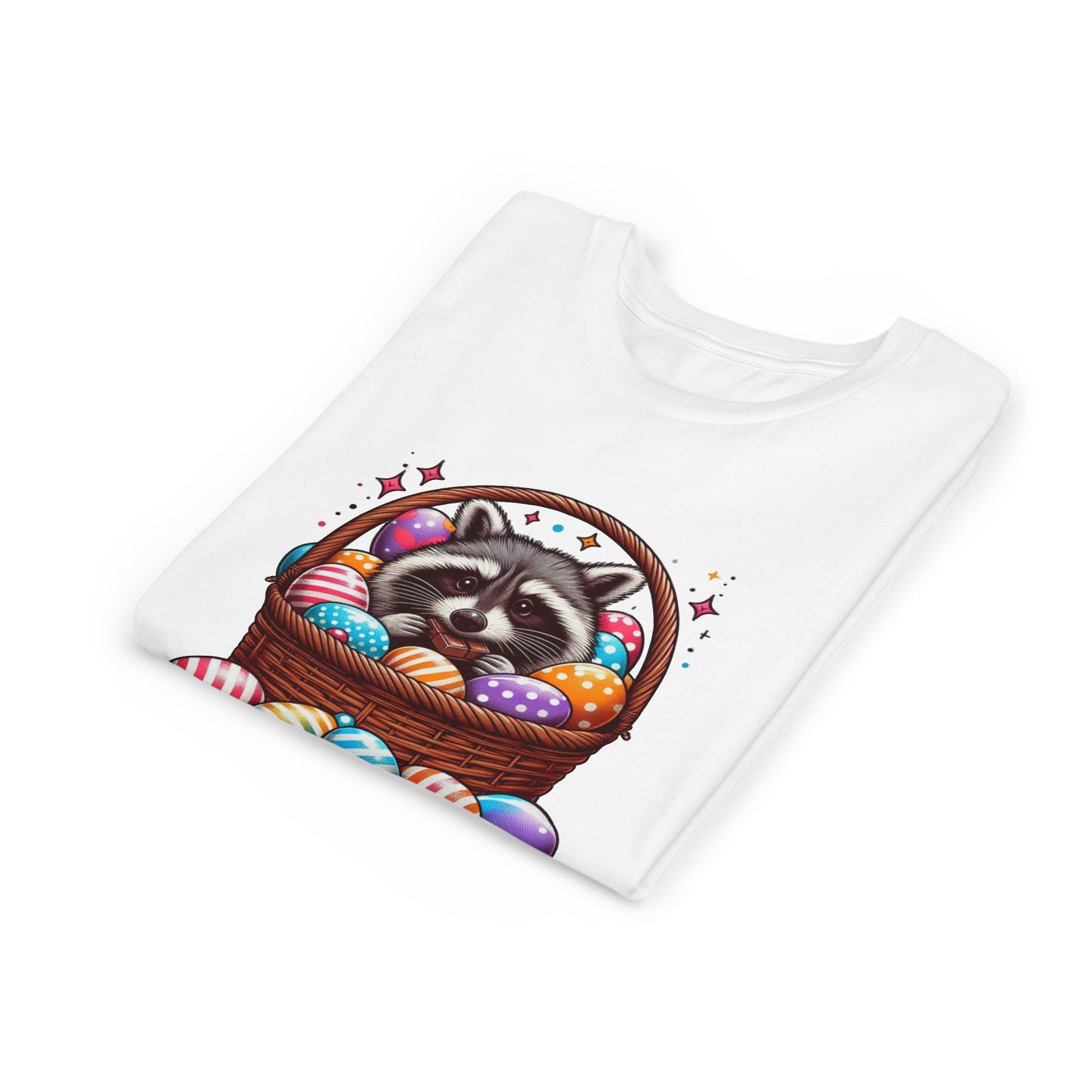 Cute Raccoon Easter Basket YOUTH Short Sleeve Tee