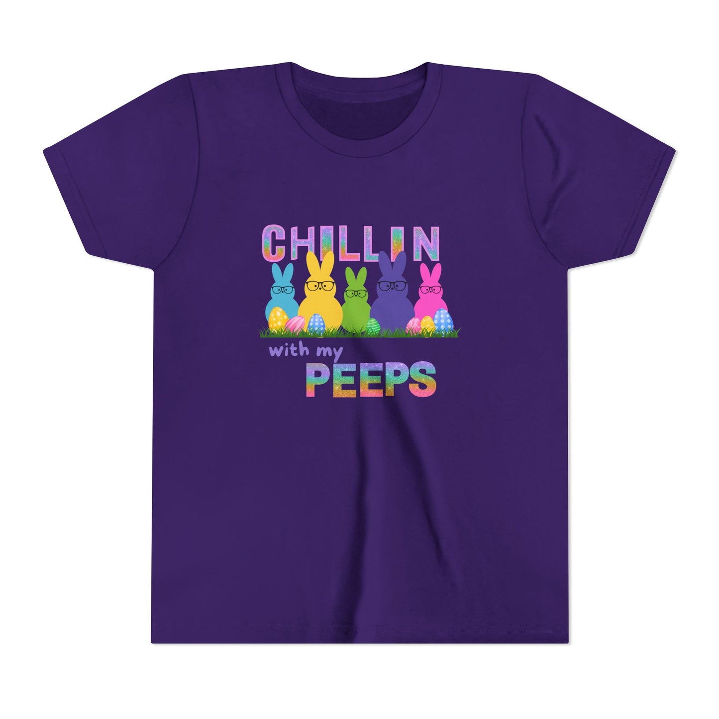 Chillin' with My Peeps YOUTH Short Sleeve Tee - Fun Easter Bunny Design for Kids