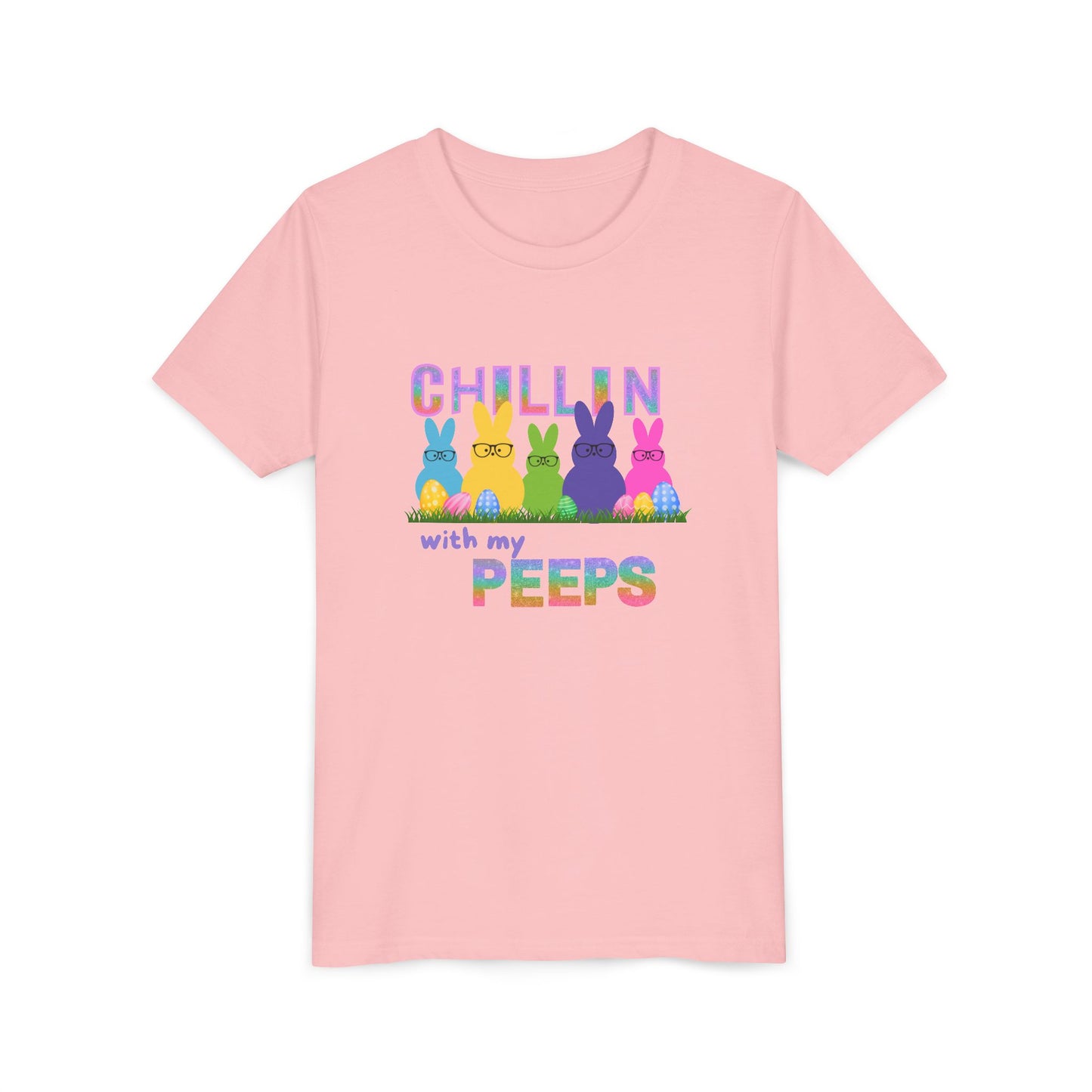 Chillin' with My Peeps YOUTH Short Sleeve Tee - Fun Easter Bunny Design for Kids