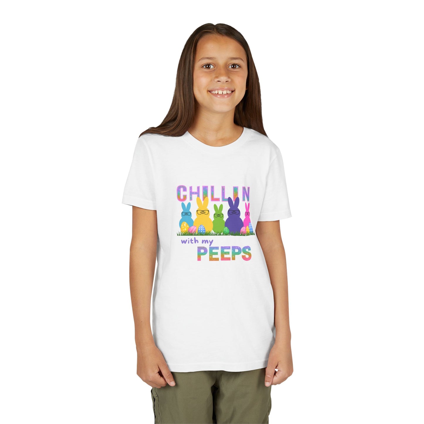 Chillin' with My Peeps YOUTH Short Sleeve Tee - Fun Easter Bunny Design for Kids